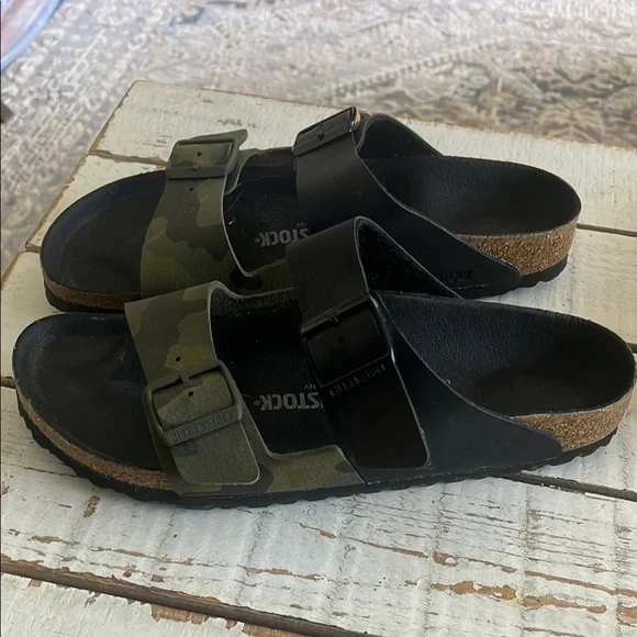 Birkenstock Black and Green Camouflage Sandals - Picture 3 of 6